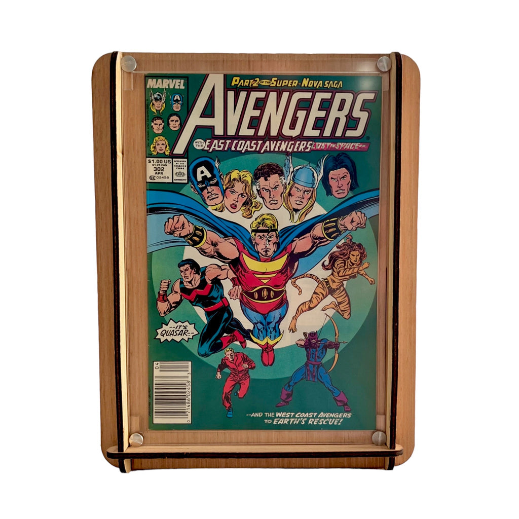Comic Book Storage & Display Box Plus Vintage 1989 Avengers #302 Comic Book  - Great Gift for an Avengers Fan or Comic Collector