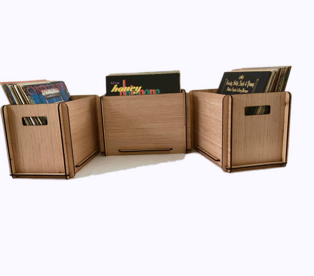 Vinyl Record Storage Crates  These Wood LP Record Boxes come in a 3 pack for added savings and  Free U.S. Shipping