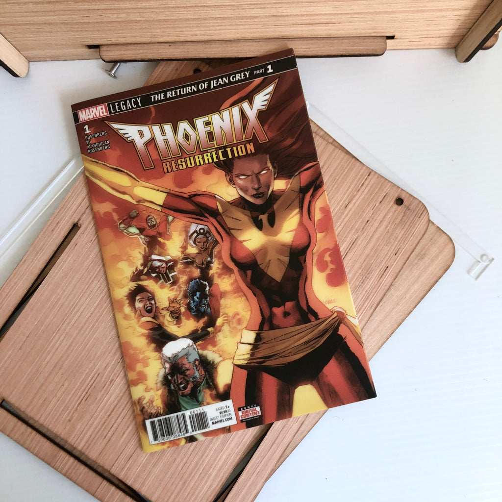 Comic Book Storage/Display Box PLUS Marvel Legacy's X-Men Phoenix Resurrection Comic - Great Gift for Your Favorite Comic Collector