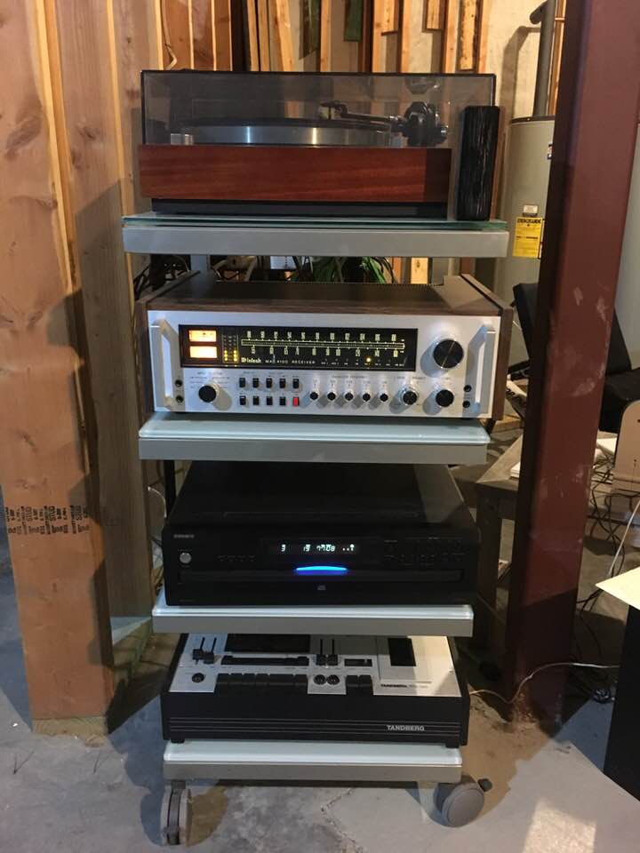 VINYL RECORD COLLECTION AND AUDIO EQUIPMENT OUT OF THE STORAGE CRATE AND BACK IN USE