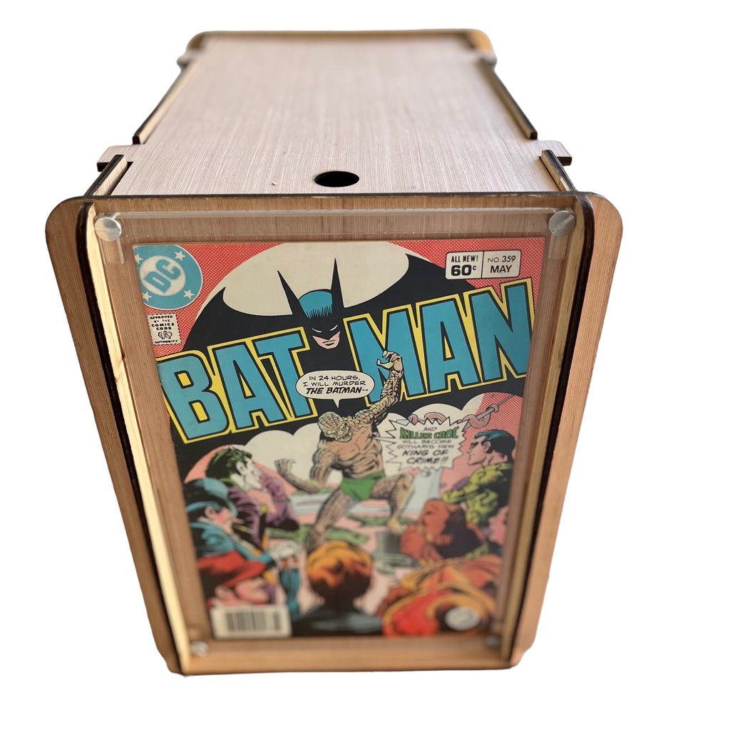Wood Comic Storage/Display Short Box PLUS a Vintage DC Comic Batman #359