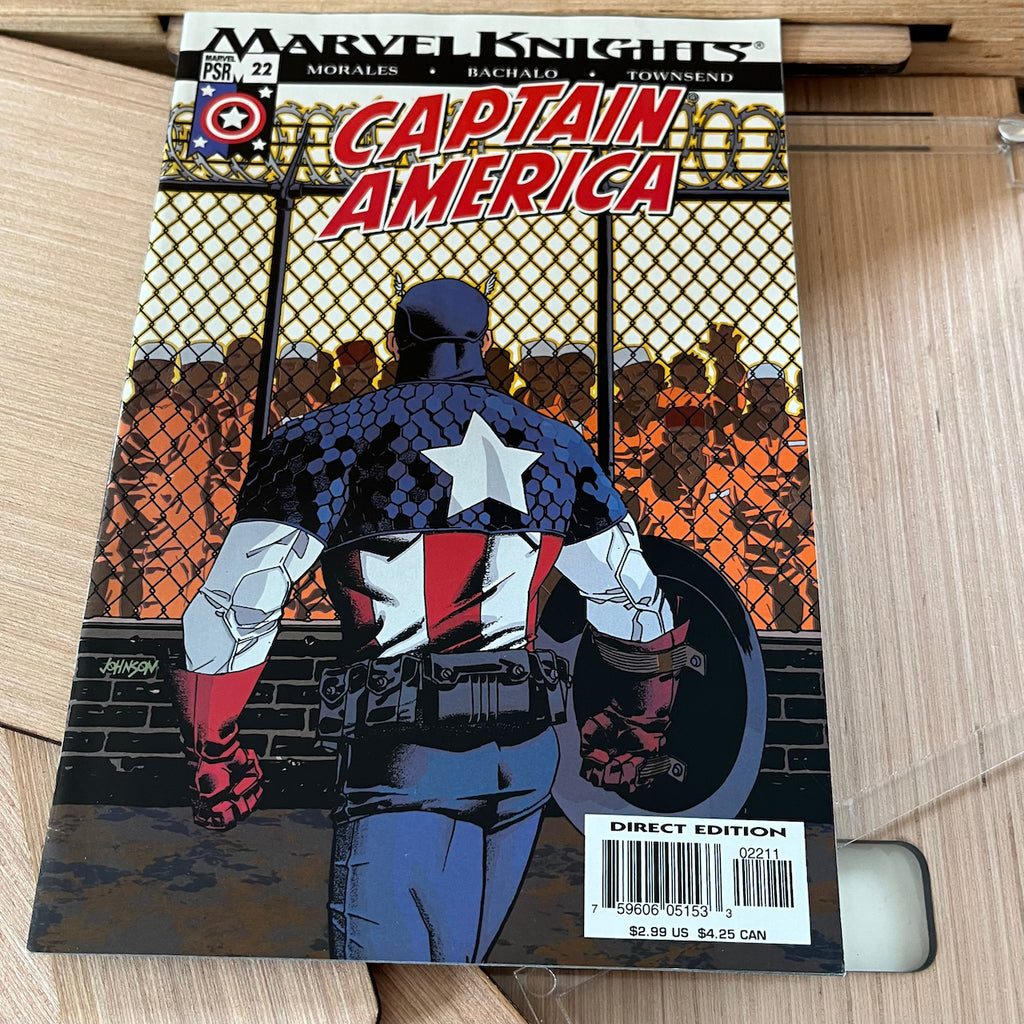 Captain America Marvel Knights #22 Comic Book Plus Romany House's Comic Storage & Display Box   - Great Gift for a Cap Fan or Comic Collector