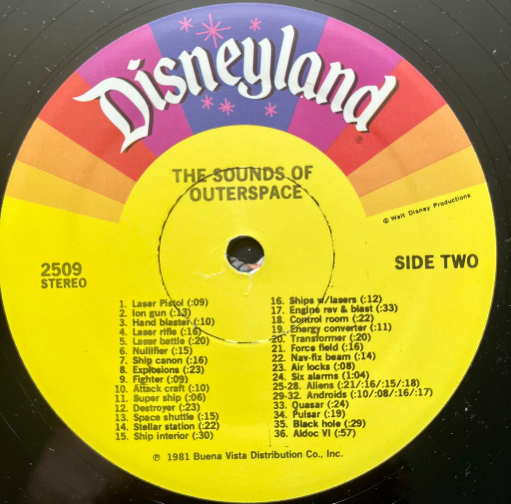 Romany House Original Record Storage/Display Box PLUS Vintage Vinyl LP - Walt Disney Studios 1981 "The Sounds of Outerspace"
