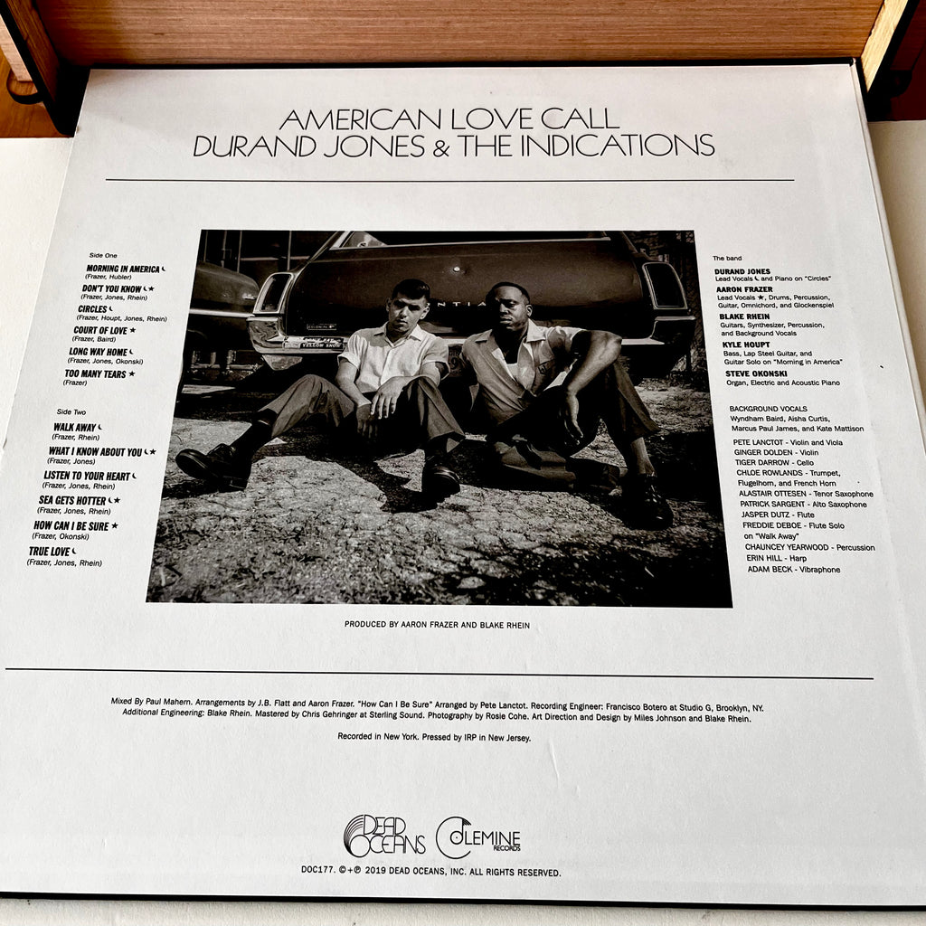 Perfect Gift for Durand Jones & The Indications Fan - Autographed American Love Call Album Plus Romany House Vinyl Record Crate with Display Frame