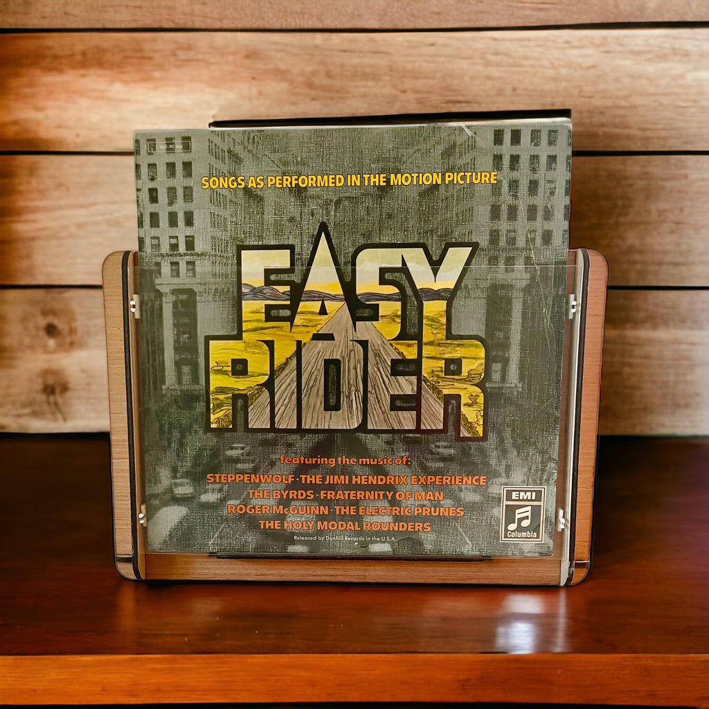 Romany House Vinyl Record Crate & Display + German Press of Compilation from Easy Rider LP - The Perfect Gift for Your Favorite Boomer