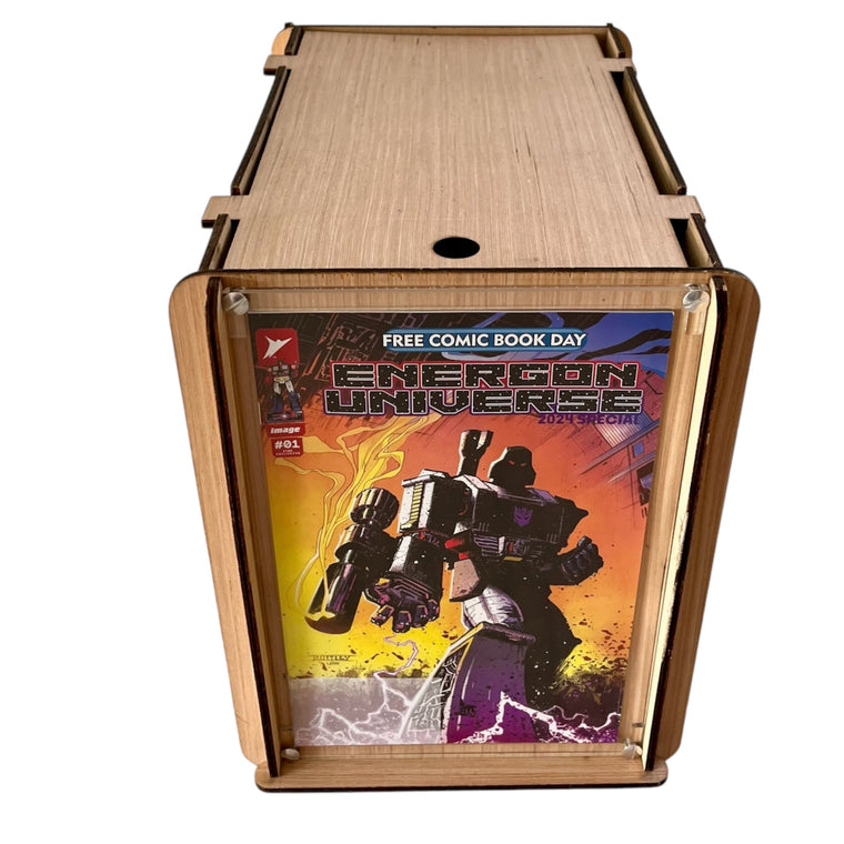 Romany House Comic Book Short Box Storage + Energon Universe #1 FCBD 2024 Comic. Perfect Gift For New Energon Universe Collecter