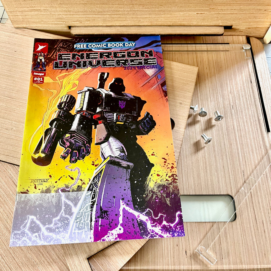 Romany House Comic Book Short Box Storage + Energon Universe #1 FCBD 2024 Comic. Perfect Gift For New Energon Universe Collecter