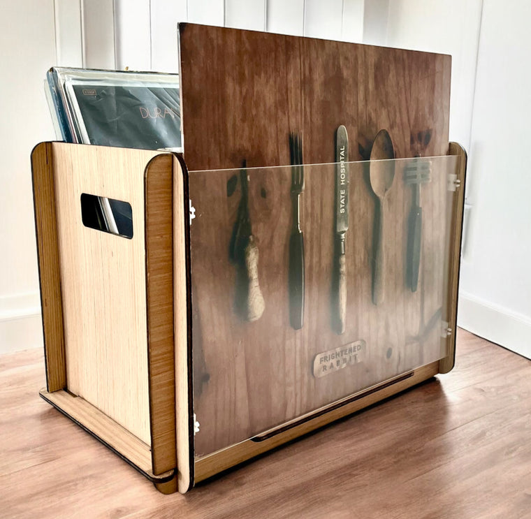 Romany House Vinyl Record Storage/Display Box Plus Frightened Rabbit's 2012 EP - State Hospital -- A Must for Contemporary Vinyl Collectors