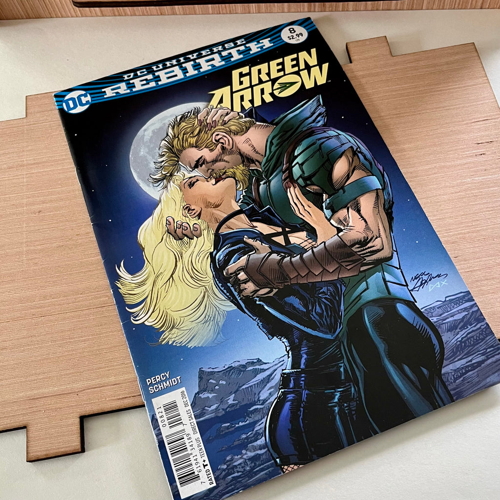 Comic Book Storage Box PLUS Green Arrow #8 - DC Universe Rebirth Variant Cover - Perfect Storage for Comic Collector Or Makes A Great Gift!