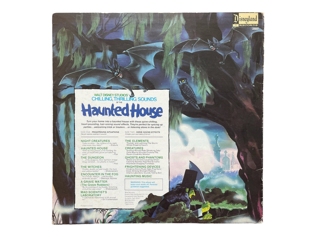 Perfect for Halloween! Record Storage/Display Box PLUS Vintage Vinyl LP - Disney Studios "Chilling, Thrilling Sounds of the Haunted House"
