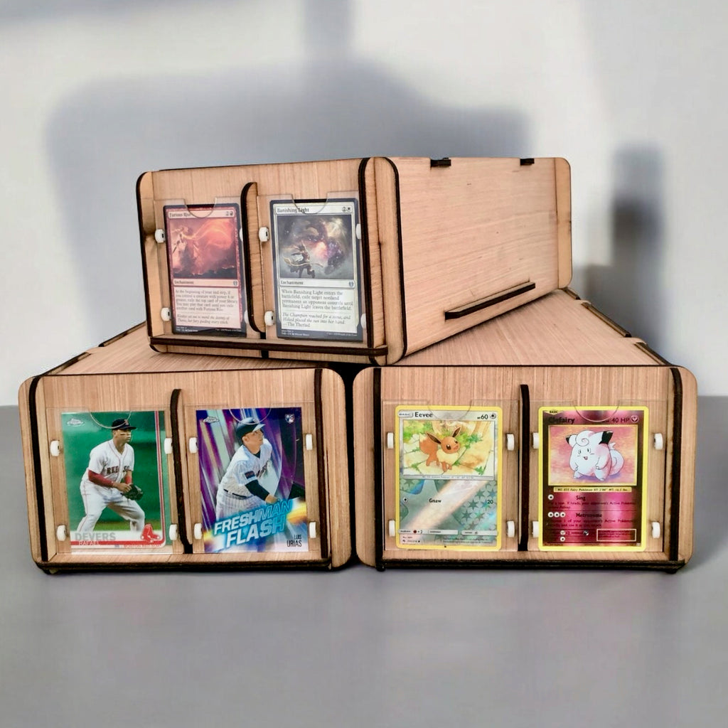 Three CCG/TCG Collectible Card Deck Boxes with Display Frames ...