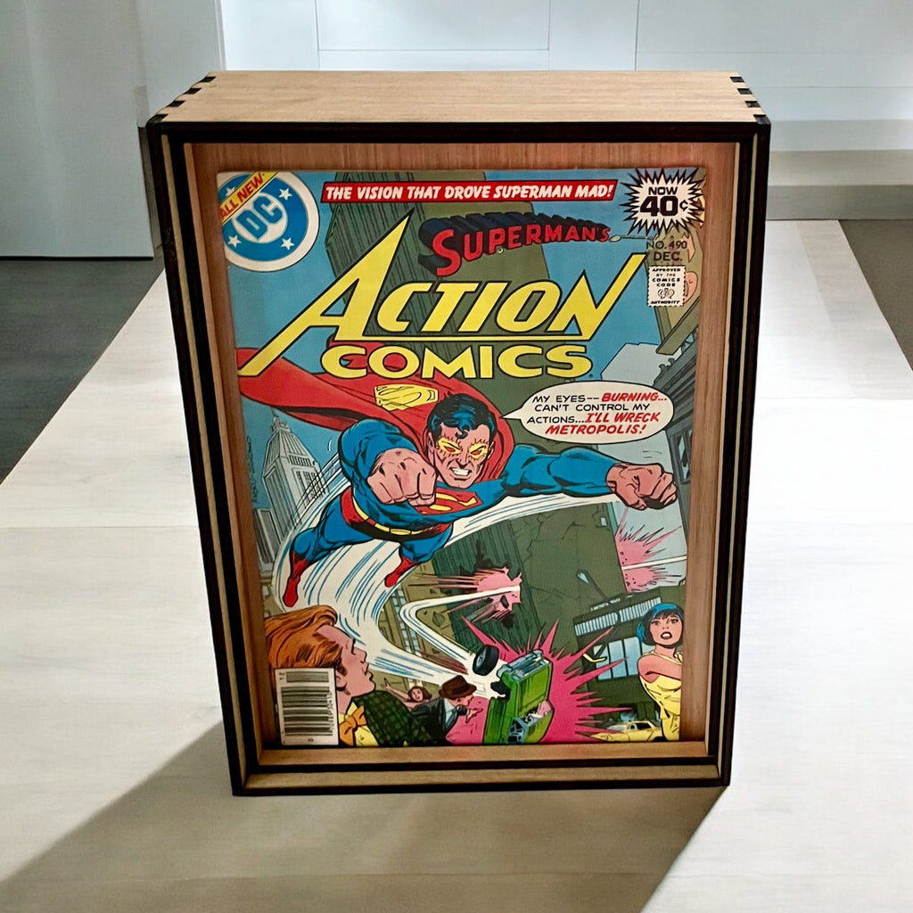 Comic Book Frame Sits On a Desk, Hangs On a Wall! PLUS it Stores 10-15 Comics - Perfect for Your Favorite Series or Limited Storage Space