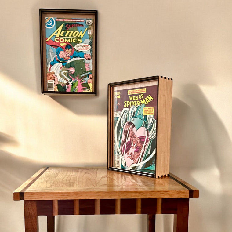 Comic Box Example Potrait Comic Book Frame Sits On a Desk, Hangs On a Wall! PLUS it Stores 10-15 ...