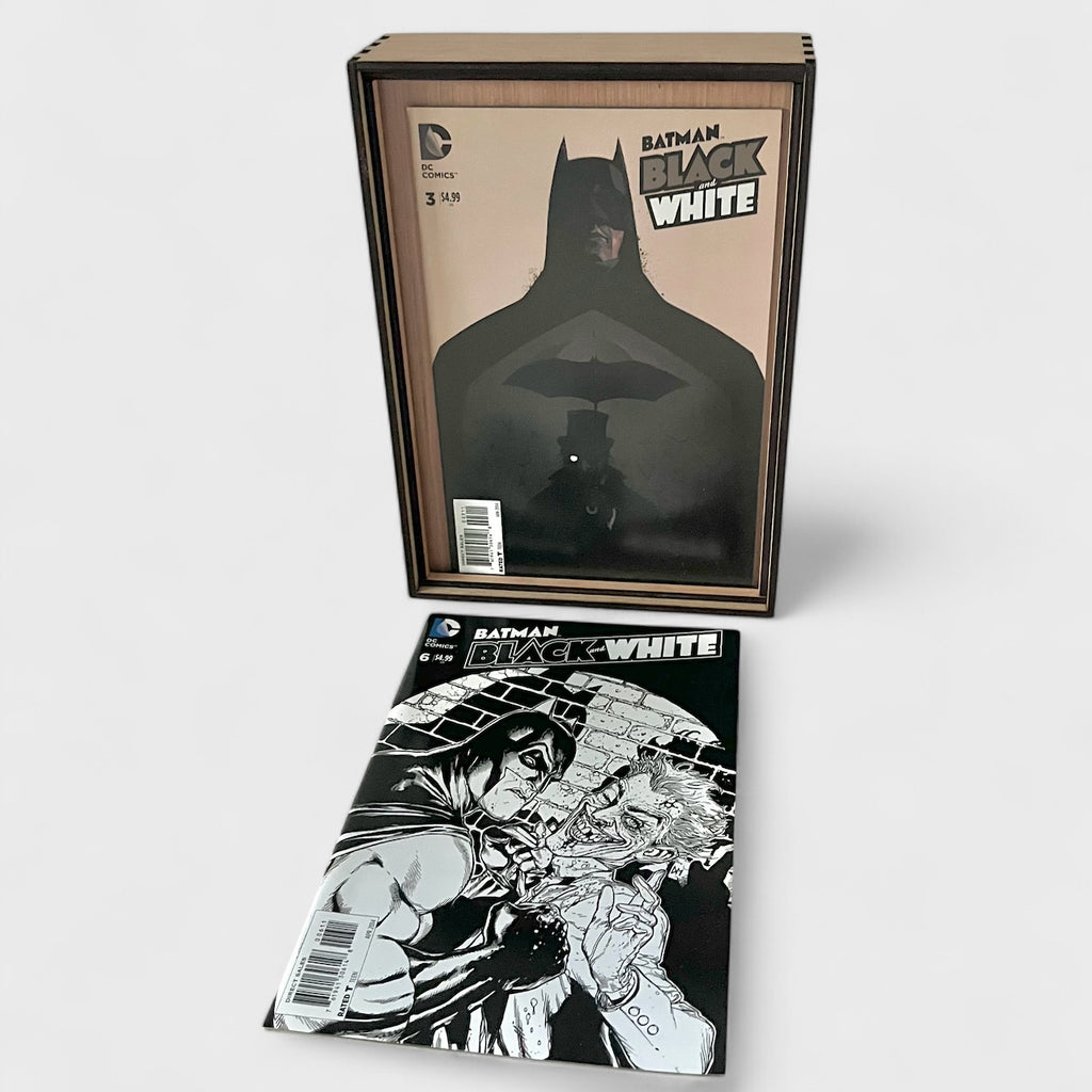 Comic Frame with Storage Sits On a Desk or Hangs On a Wall! PLUS This Gift Set Includes a Complete Batman Series - A Perfect Combination!