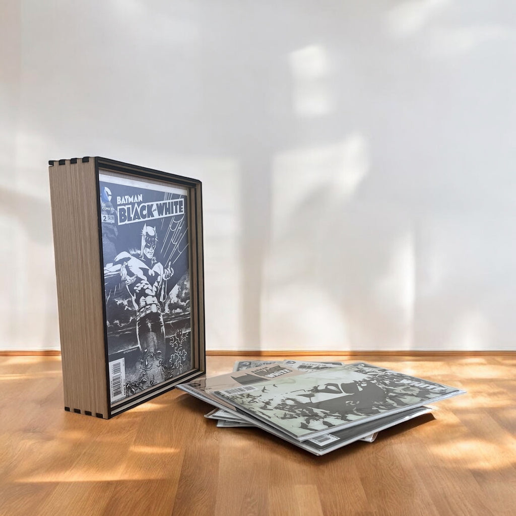 Comic Frame with Storage Sits On a Desk or Hangs On a Wall! PLUS This Gift Set Includes a Complete Batman Series - A Perfect Combination!