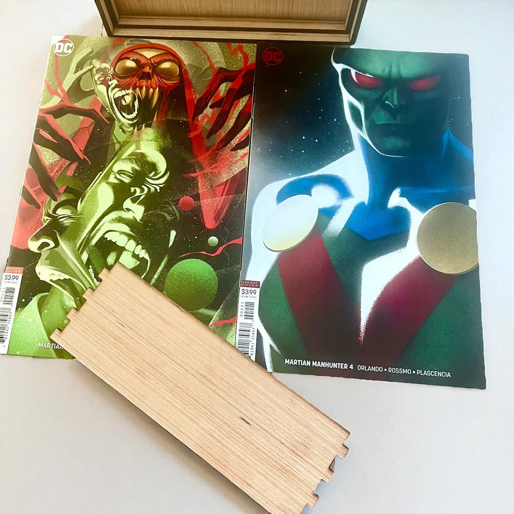 Comic Storage Frame Sits On a Desk - Hangs On a Wall PLUS DC's Martian Manhunter Issues 1 - 5