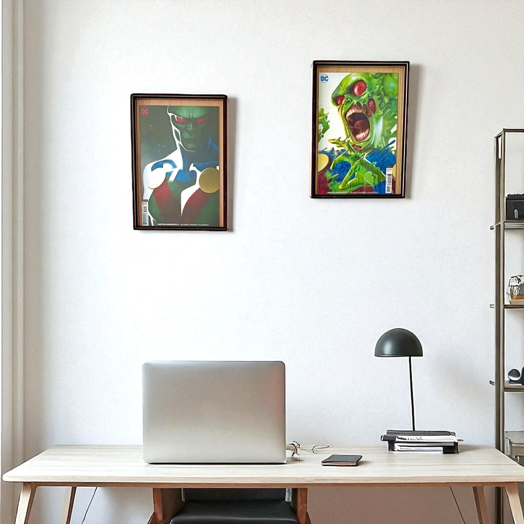Comic Storage Frame Sits On a Desk - Hangs On a Wall PLUS DC's Martian Manhunter Issues 1 - 5