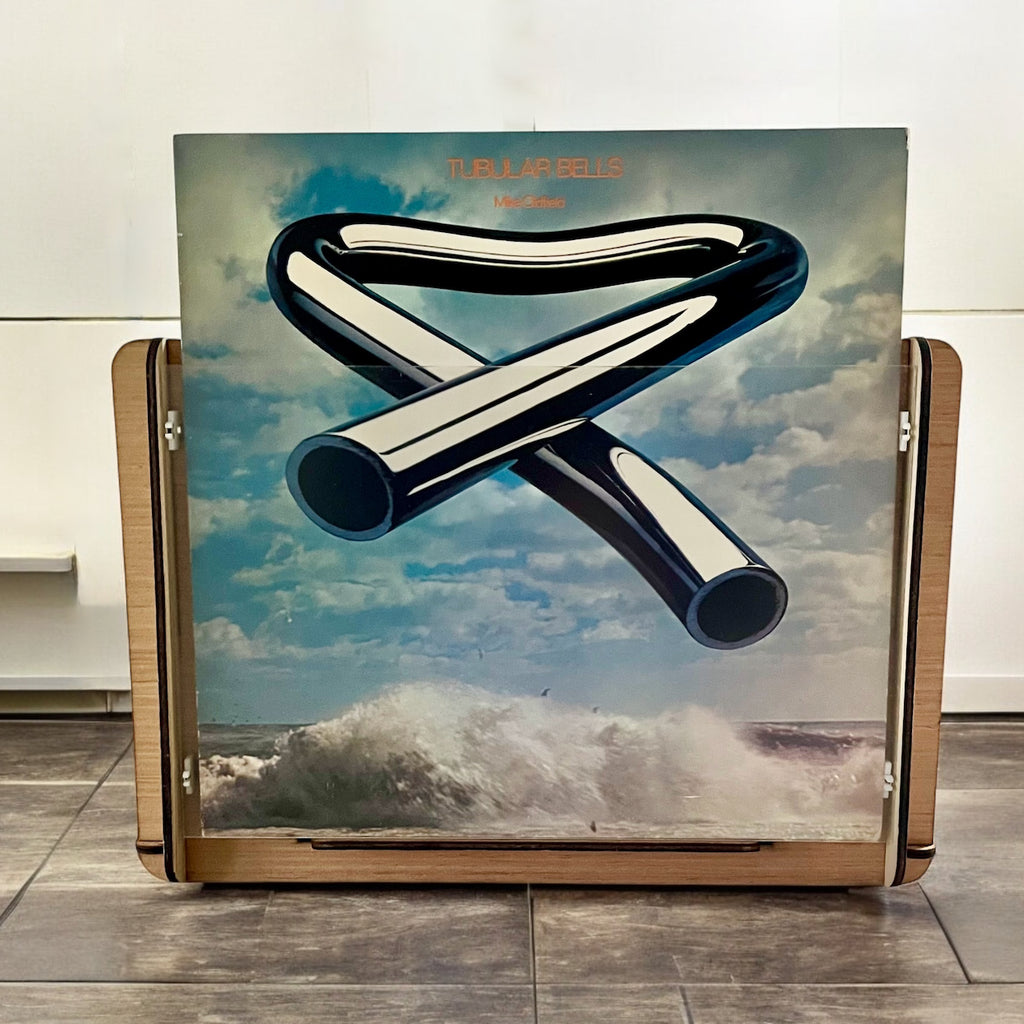 Romany House Vinyl Record Crate & Display + Mike Oldfield's Classic Tubular Bells LP - The Perfect Gift for Your Favorite Boomer