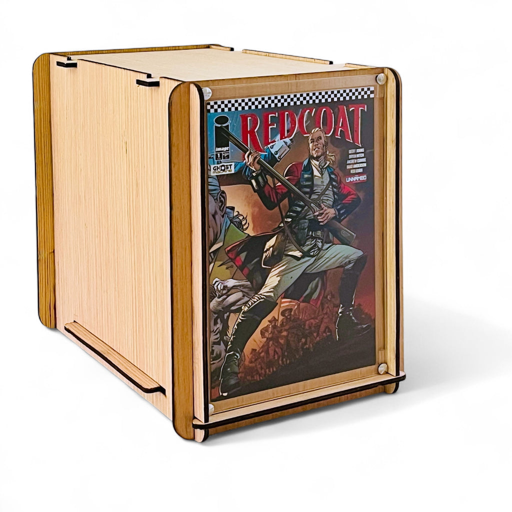 Wood Comic Storage & Display Short Box PLUS The Premier Issue of Image Comics Redcoat #1