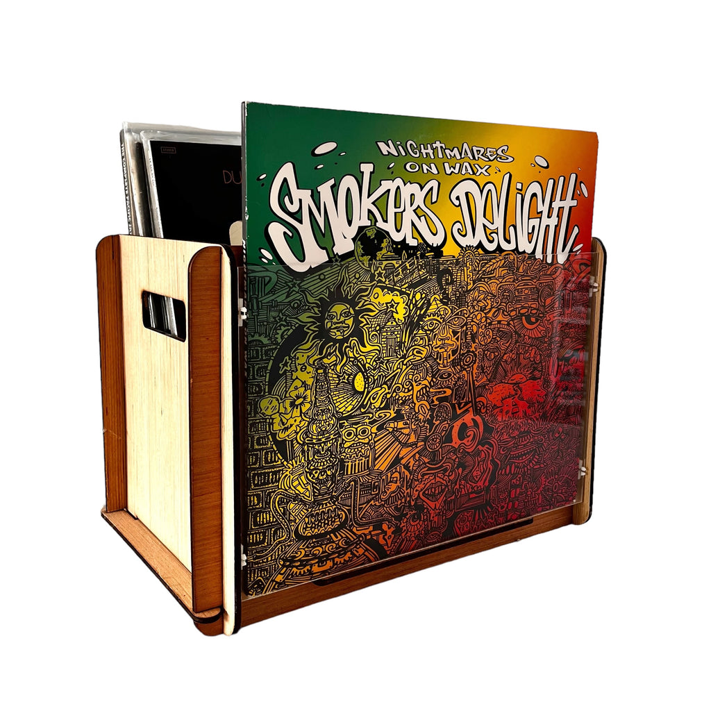 Nightmares on Wax by Smokers Delight Plus Vinyl Storage Crate - Store LP Collection & Display What's Playing Now - Great Gift  Idea!