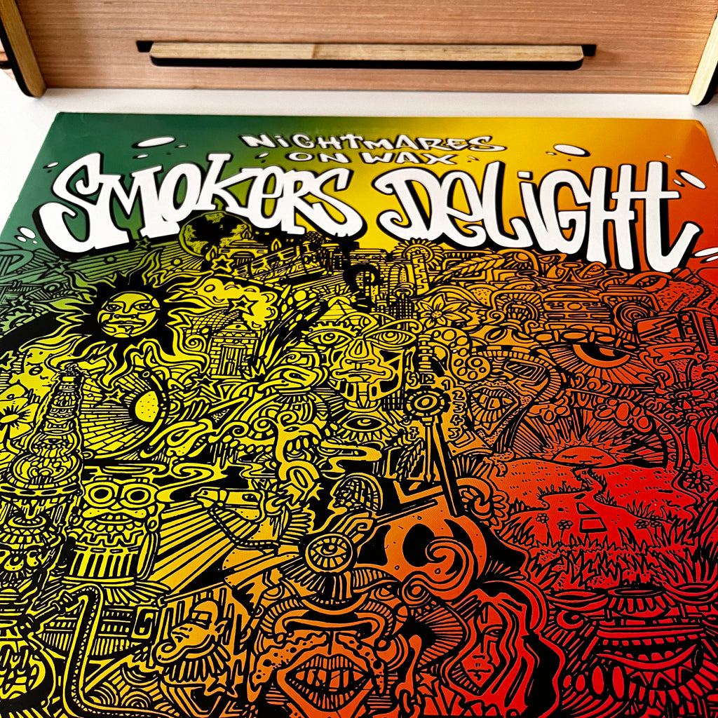 Nightmares on Wax by Smokers Delight Plus Vinyl Storage Crate - Store LP Collection & Display What's Playing Now - Great Gift  Idea!