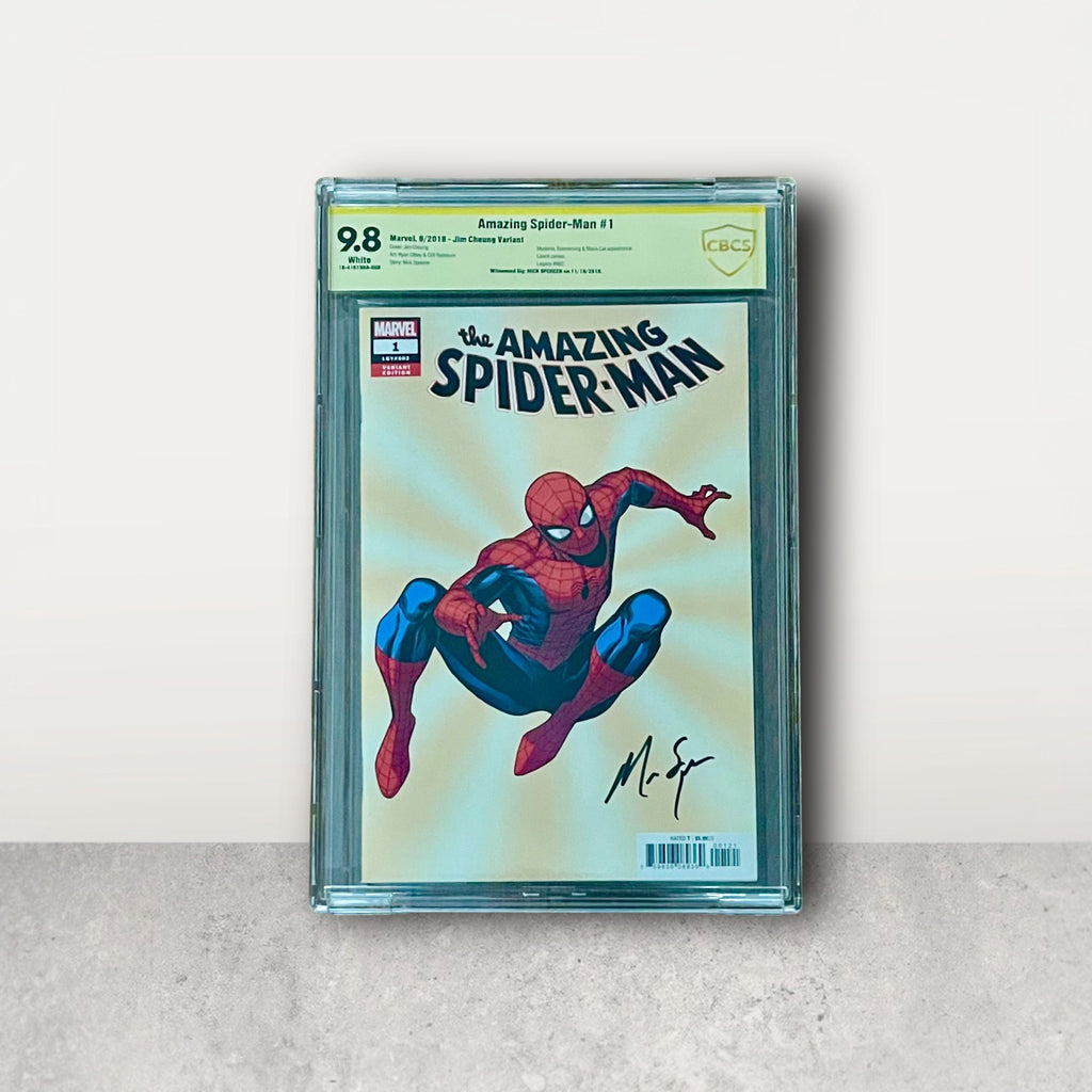 CBCS Slabbed Marvel 1 Spider-Man Variant Cover Signed By Author PLUS Romany House Slabbed Comic Storage Box - What A Perfect Gift!