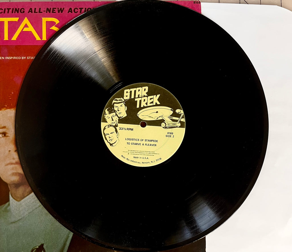 Great Gift For Trekkies! Vintage Vinyl Storage & Display Crate Plus Star Trek Stories LP.  Completes A Star Trek Collection