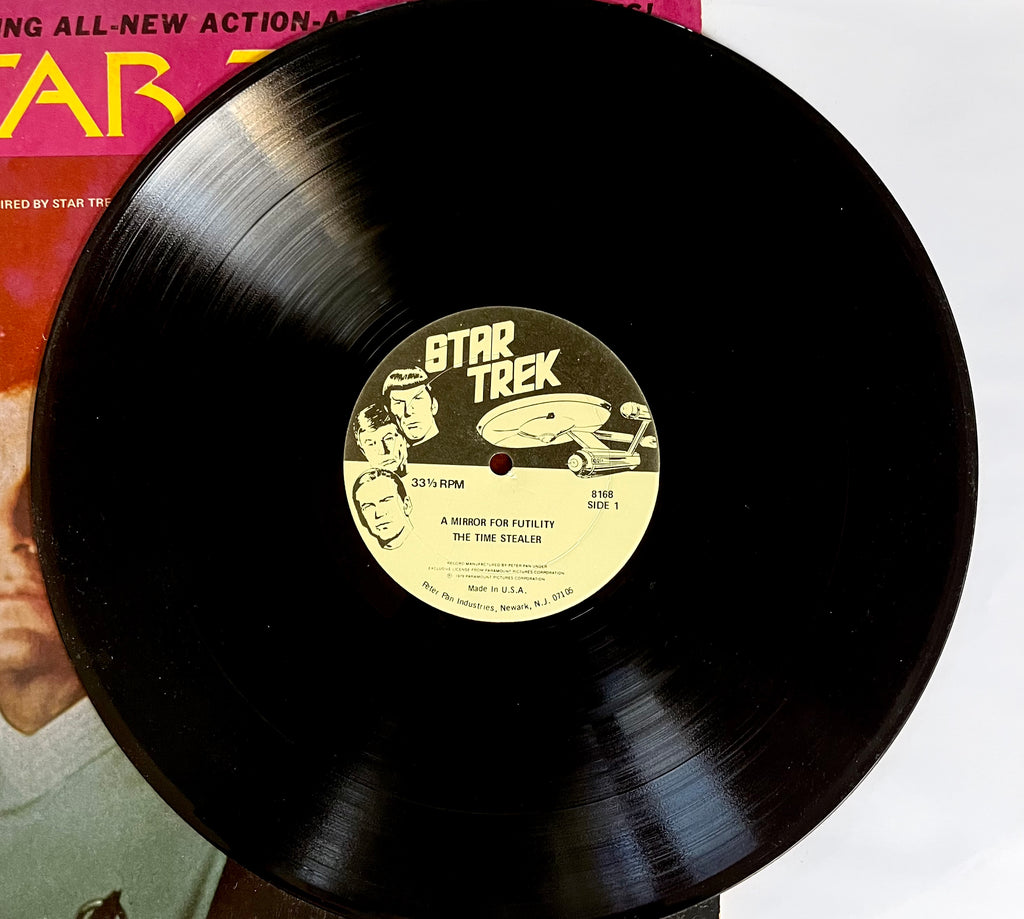 Great Gift For Trekkies! Vintage Vinyl Storage & Display Crate Plus Star Trek Stories LP.  Completes A Star Trek Collection