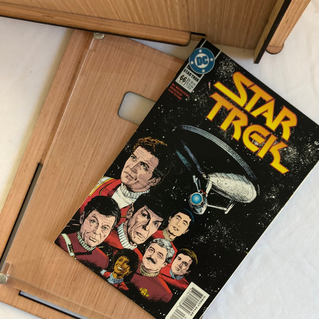 Original Romany House Comic Storage & Display  Short Box Plus Vintage DC Star Trek Comic - Great Gift for Your Favorite Trekkie