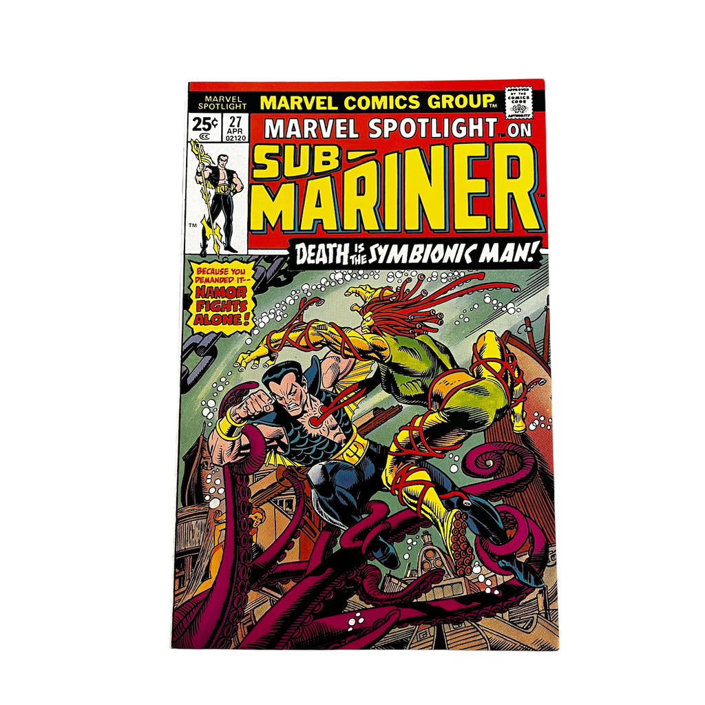 Eco-Friendly Wood Comic Storage & Display Box PLUS Vintage Marvel's Spotlight On Sub-Mariner #27