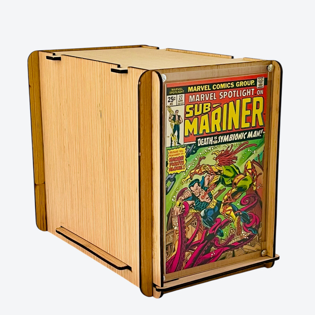 Eco-Friendly Wood Comic Storage & Display Box PLUS Vintage Marvel's Spotlight On Sub-Mariner #27