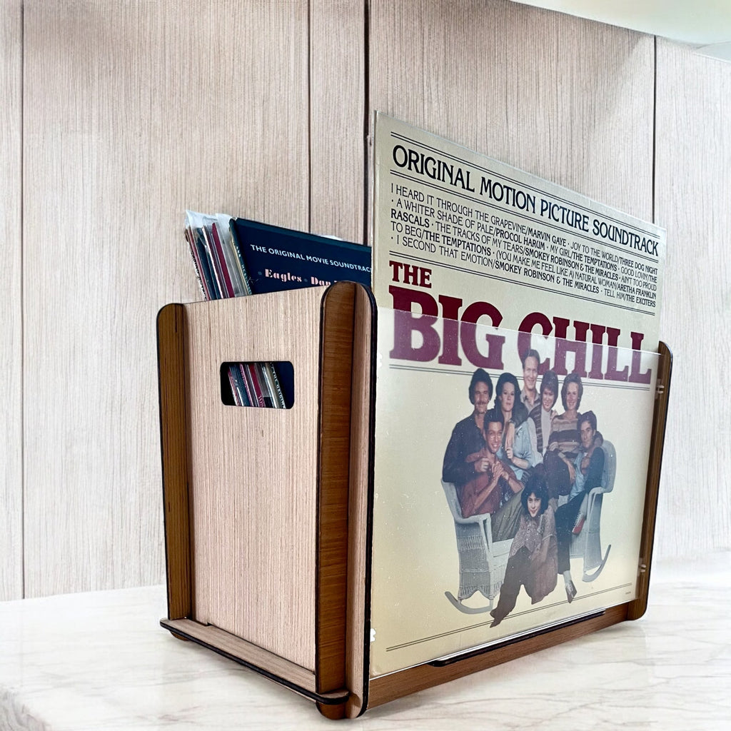 Romany House Vinyl Record Crate & Display + The Big Chill Soundtrack - The Best of Motown - Great Father's Day Gift