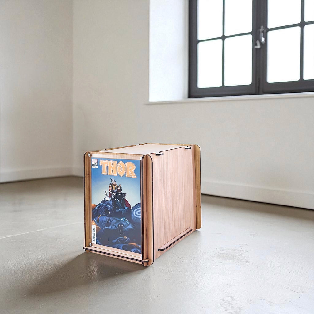 Eco-Friendly Wood Comic Storage & Display Box PLUS Marvel's Thor Comic #26 - Variant Cover