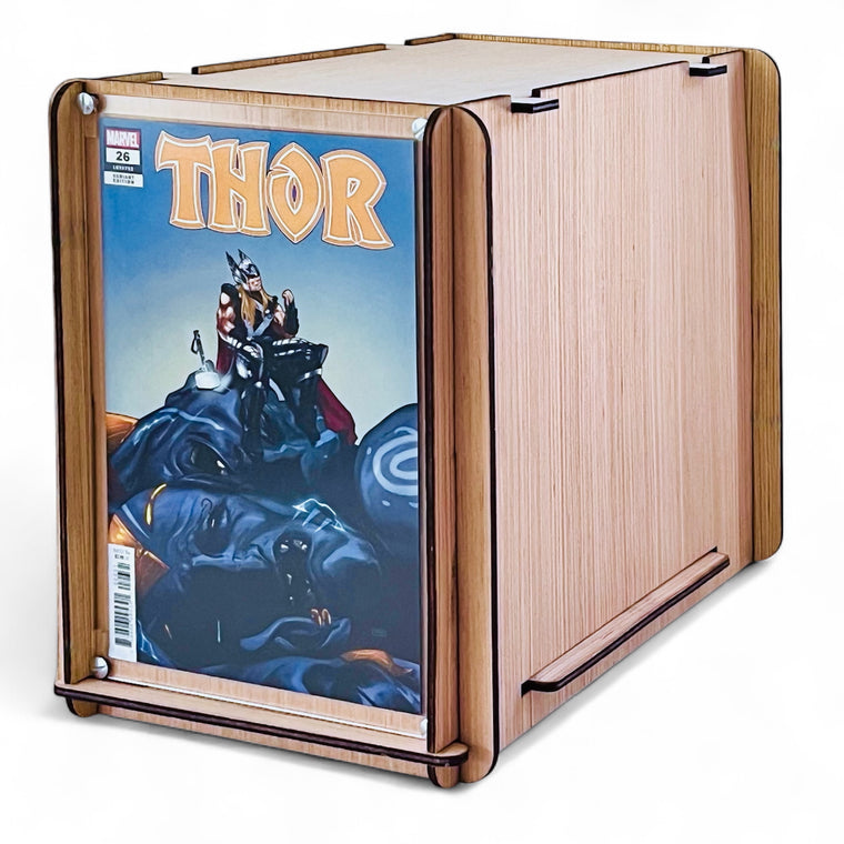 Eco-Friendly Wood Comic Storage & Display Box PLUS Marvel's Thor Comic #26 - Variant Cover