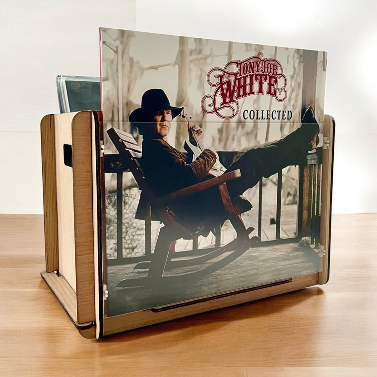 Romany House Vinyl Record Storage/Display Box Plus  Double Album - Tony Joe White 'Collected'   - A Great Swamp Rock Album