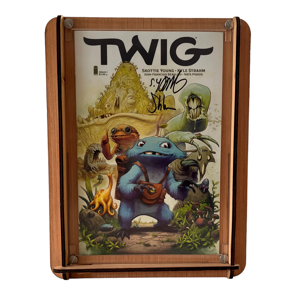 Wood Comic Book Storage Box PLUS Twig Comic, Vol 1 Cover A - Signed by Creators - Great Gift for Contemporary Comic Fan!