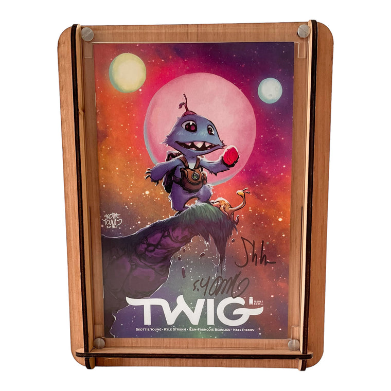 Wood Comic Book Storage Box PLUS Twig Comic, Vol 1 Cover B - Signed by Creators - Great Gift for Contemporary Comic Fan!