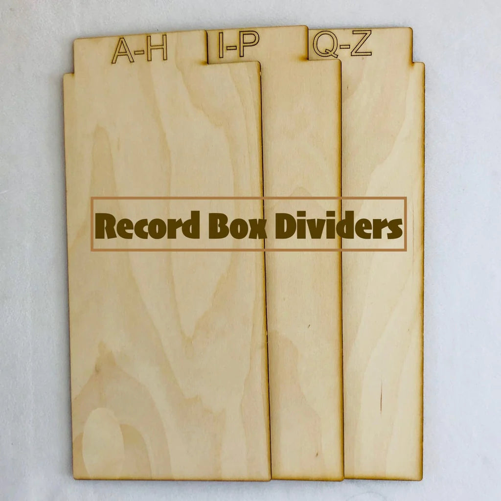 Record Storage Crate and Record Album Cover Frame and Display Box PLUS 3 Alpha Record Dividers Three In One Gift