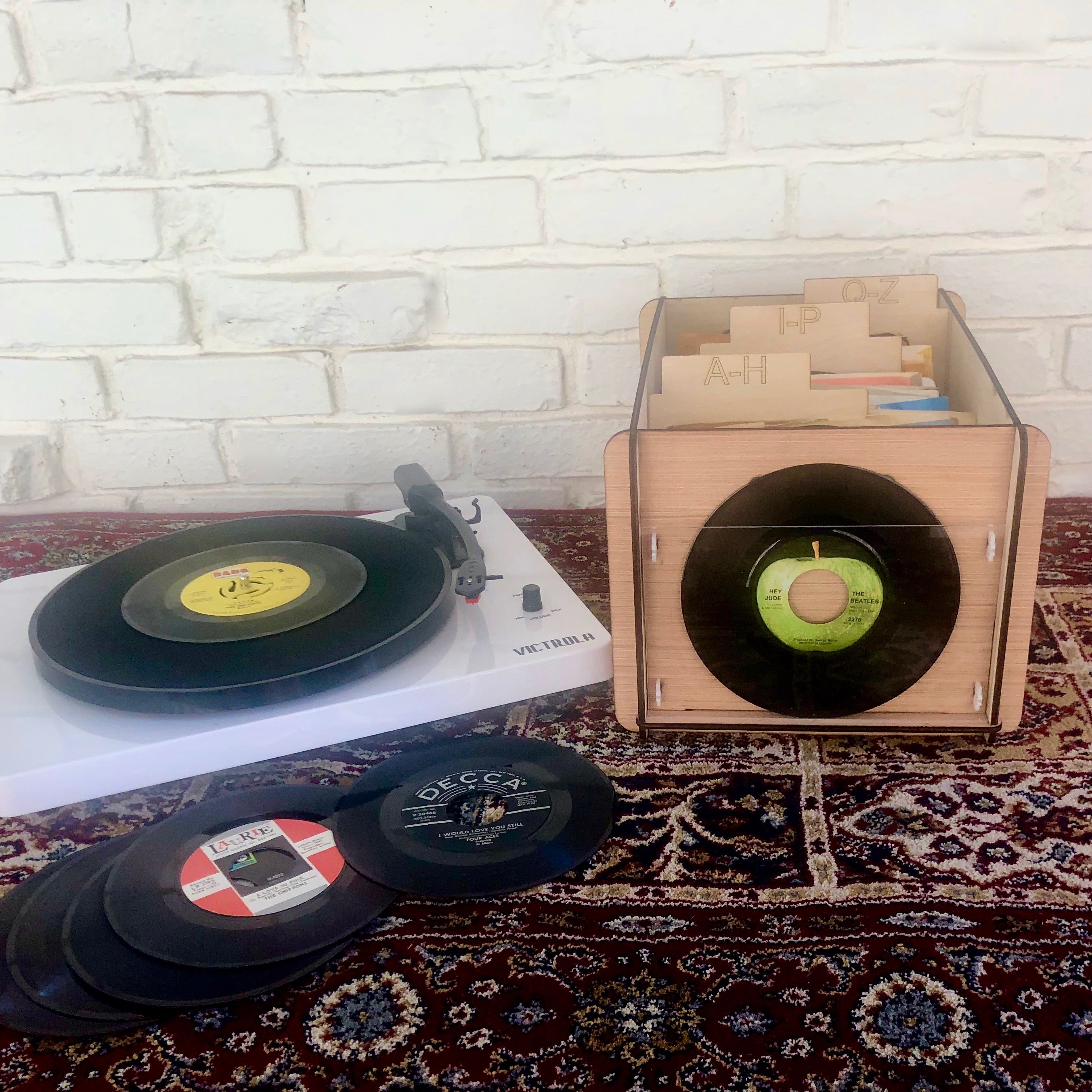 45 Rpm Vinyl Storage Rack 45 RPM Record Storage Box Plus Record Frame and 3 Dividers for 45s or 7 ...