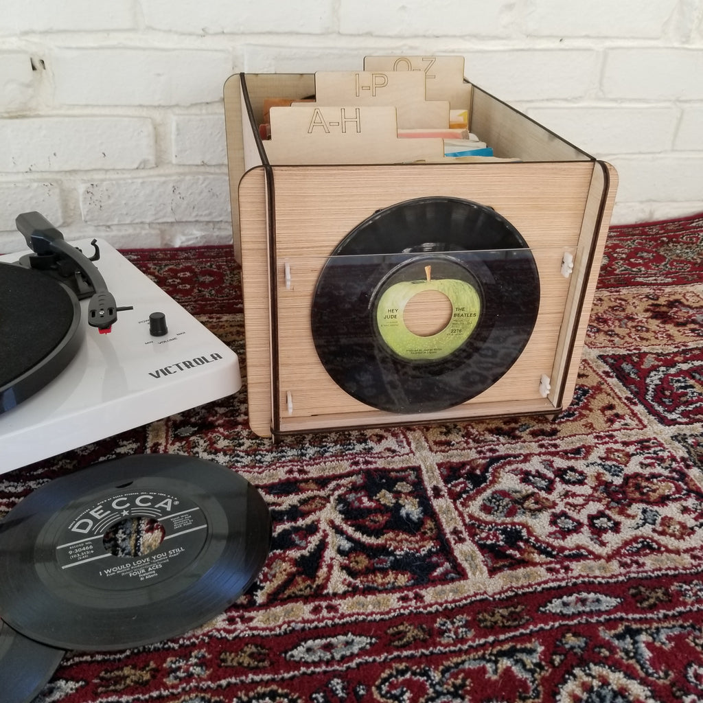 Record Retire Box 45 RPM Record Storage Box Plus Record Frame and 3 Dividers for 45s or 7 ...