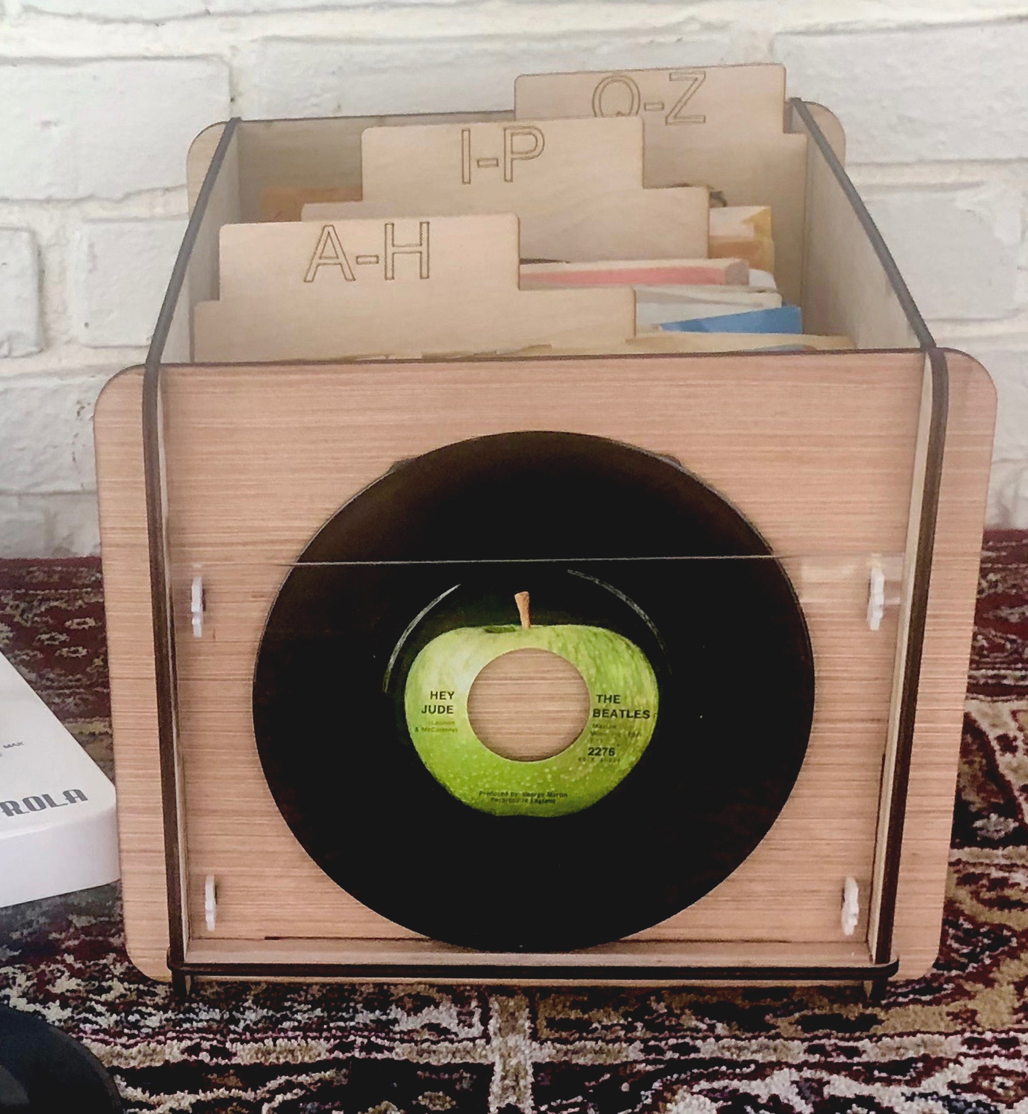 Perfect for Dorm or Studio - Great Gift! - Vinyl LP Record Storage Crate  with Black Bird