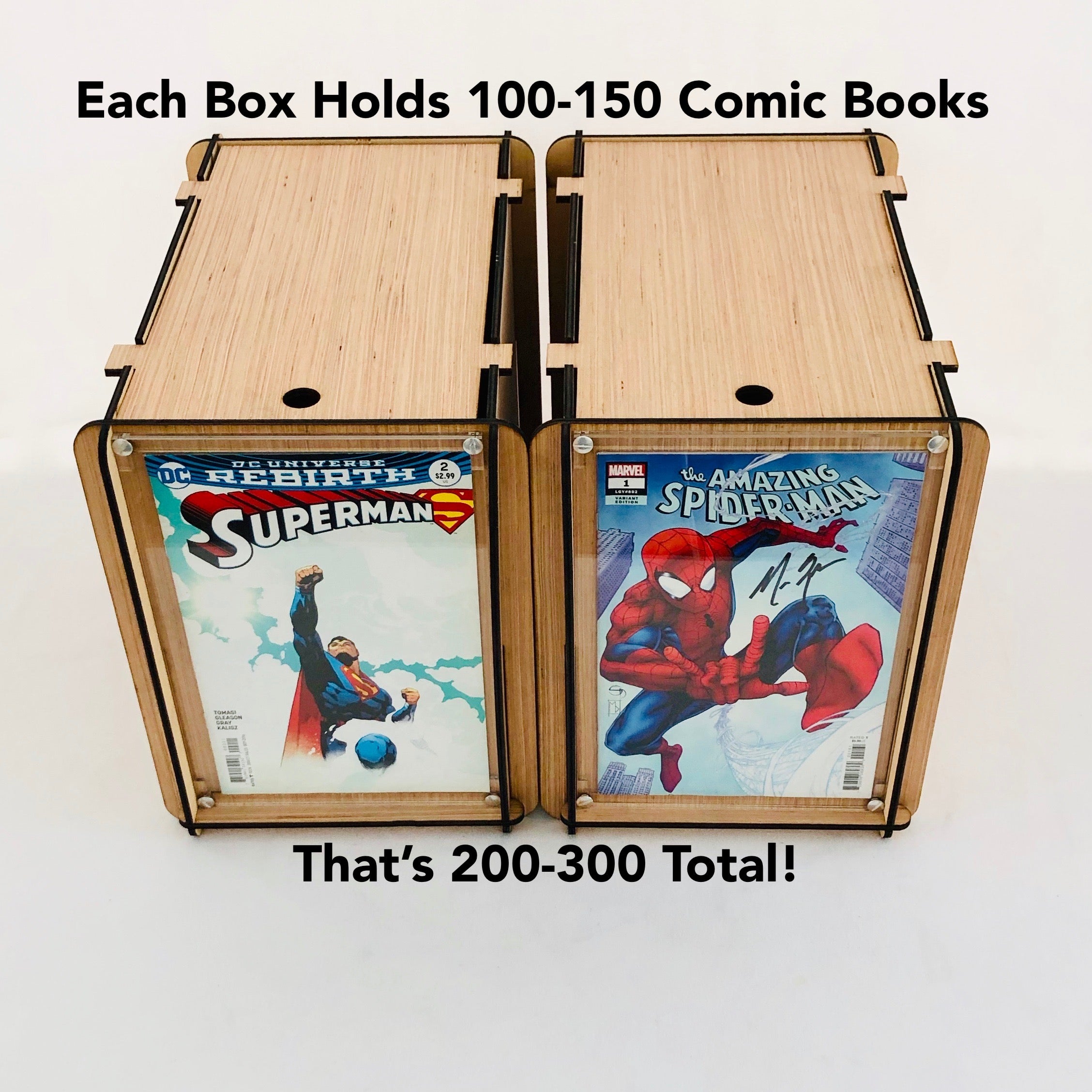 Comic Book Storage Boxes with Comic Book Frame 2 Pack Perfect Gift for ...