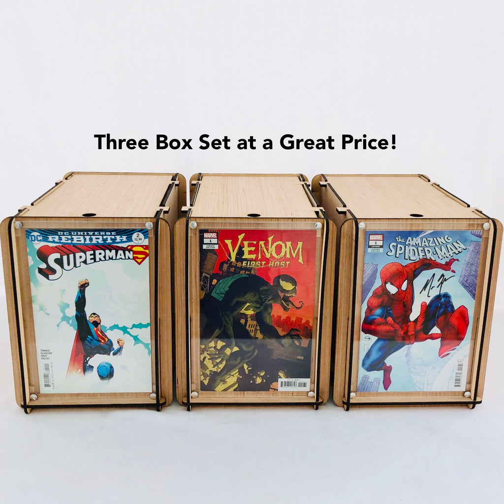 Comic Time Box Comic Book Storage Boxes with Comic Frame 3 pack - Perfect for ...