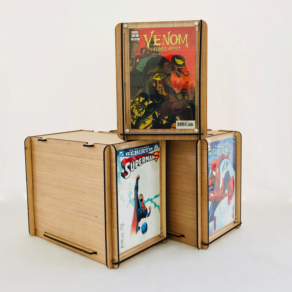 Comic Box Rack Comic Book Storage Boxes with Comic Frame 3 pack - Perfect for ...