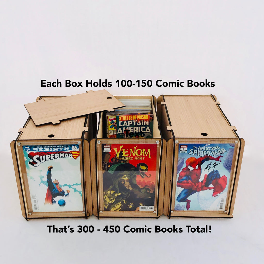 Comic Book Storage Boxes with Comic Frame 3 pack - Perfect for ...