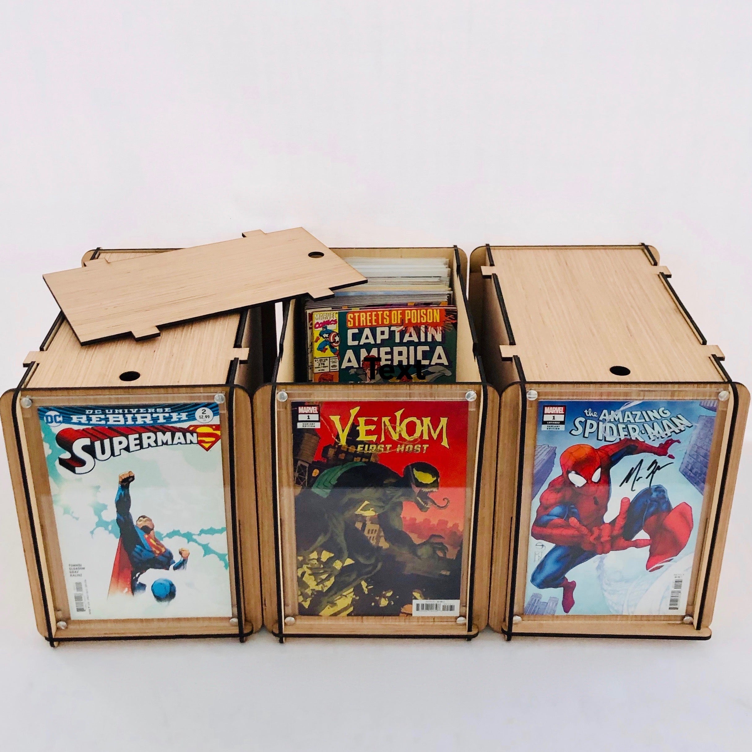 Comic Box Rack Comic Book Storage Boxes with Comic Frame 3 pack - Perfect for ...