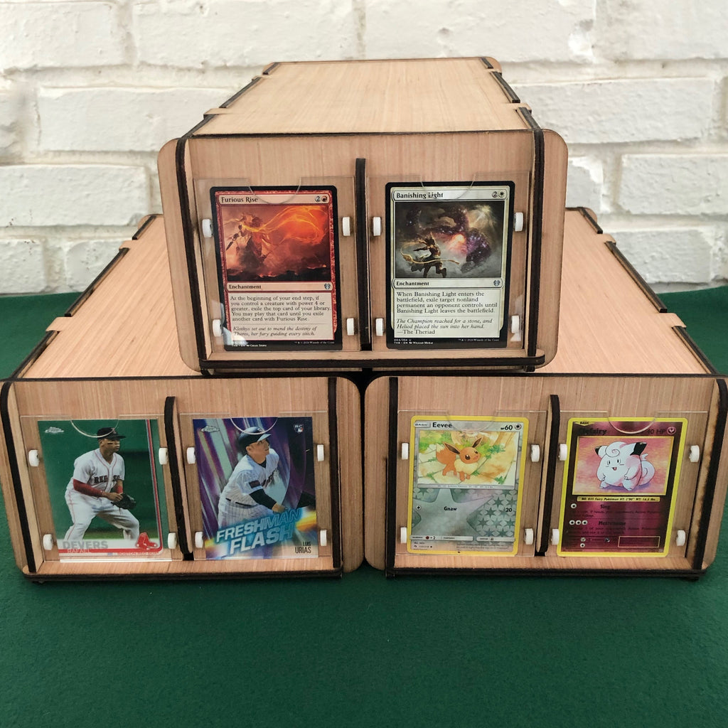 Three CCG/TCG Deck Boxes with Frames & Dividers. Display, Organize, Store Magic, Pokeman, or Baseball Cards