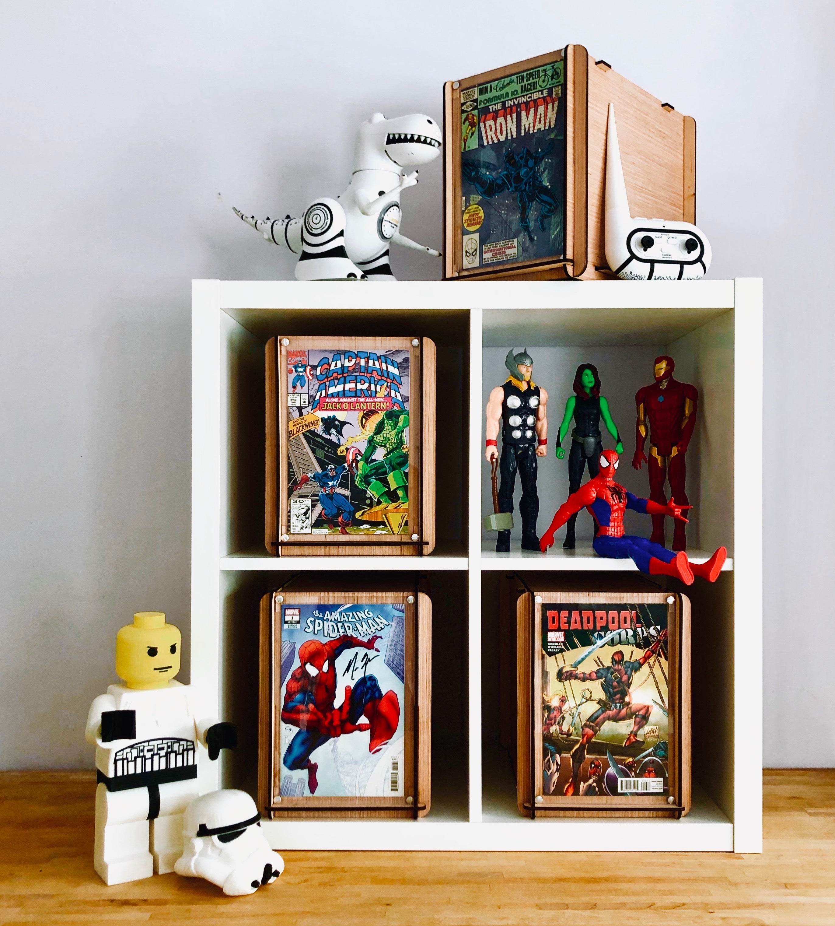 Comic Book Storage Boxes with Comic Frame 3 pack - Perfect for Displaying  and Storing Comic Books