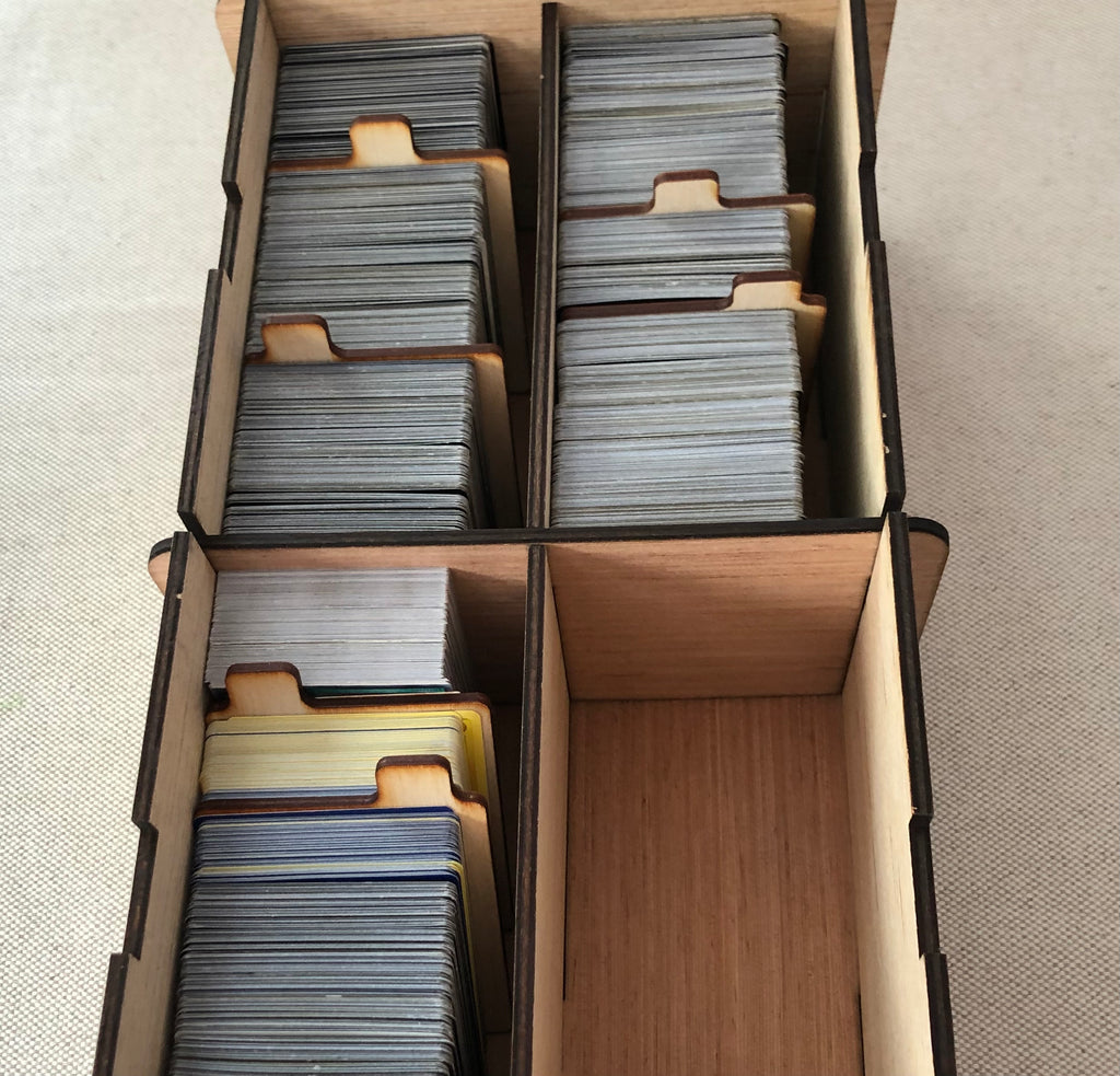 CCG Deck Box with Clear Acrylic Frames and Dividers. Display, Organize, Store TCG Game Cards