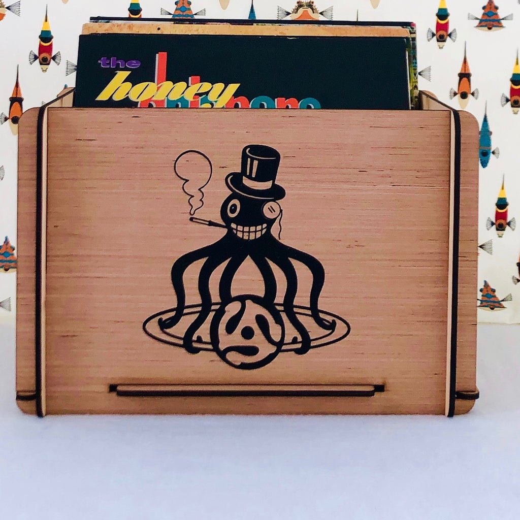 Vintage Design Vinyl LP Storage Crate - Great Gift for Vinyl Collectors